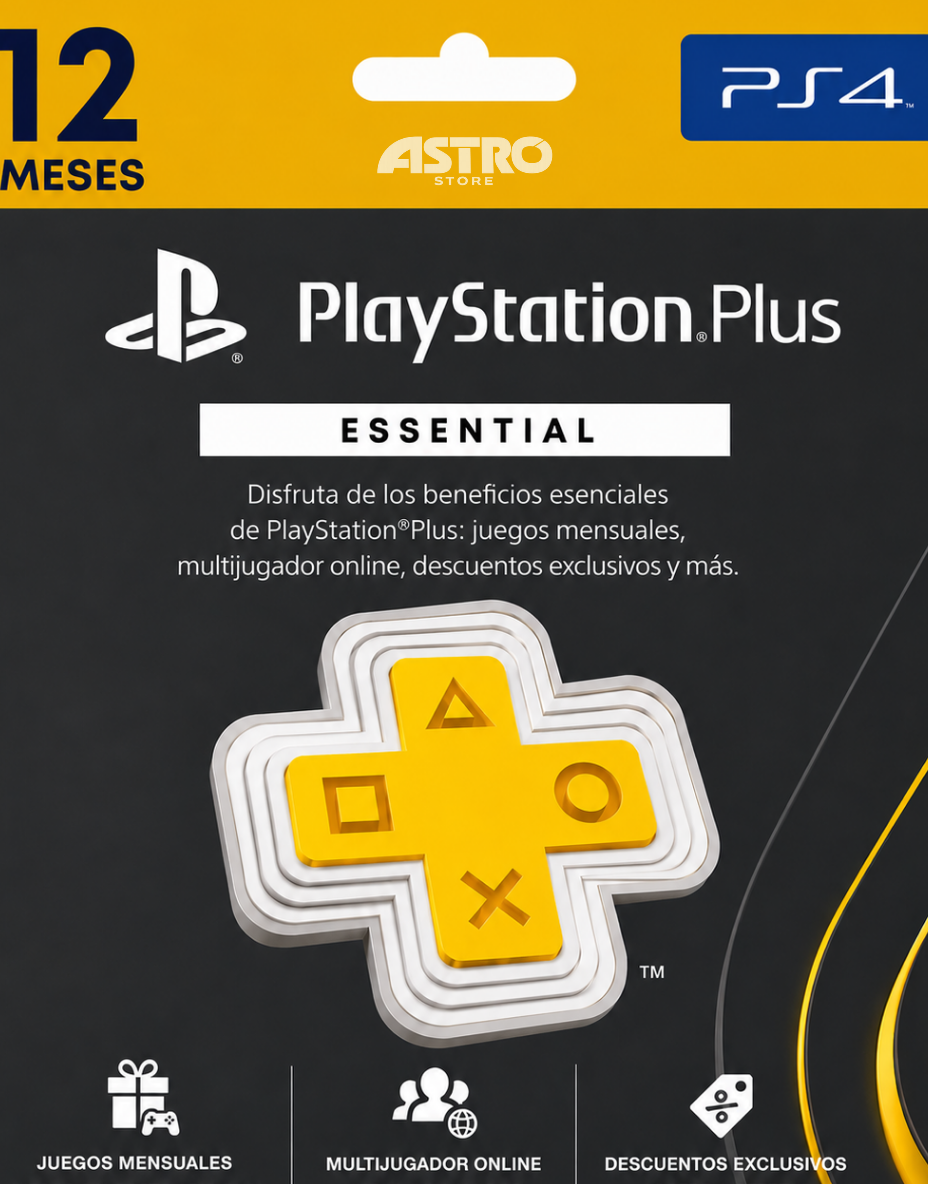 PLAYSTATION PLUS ESSENTIAL - 12 MESES - PS4