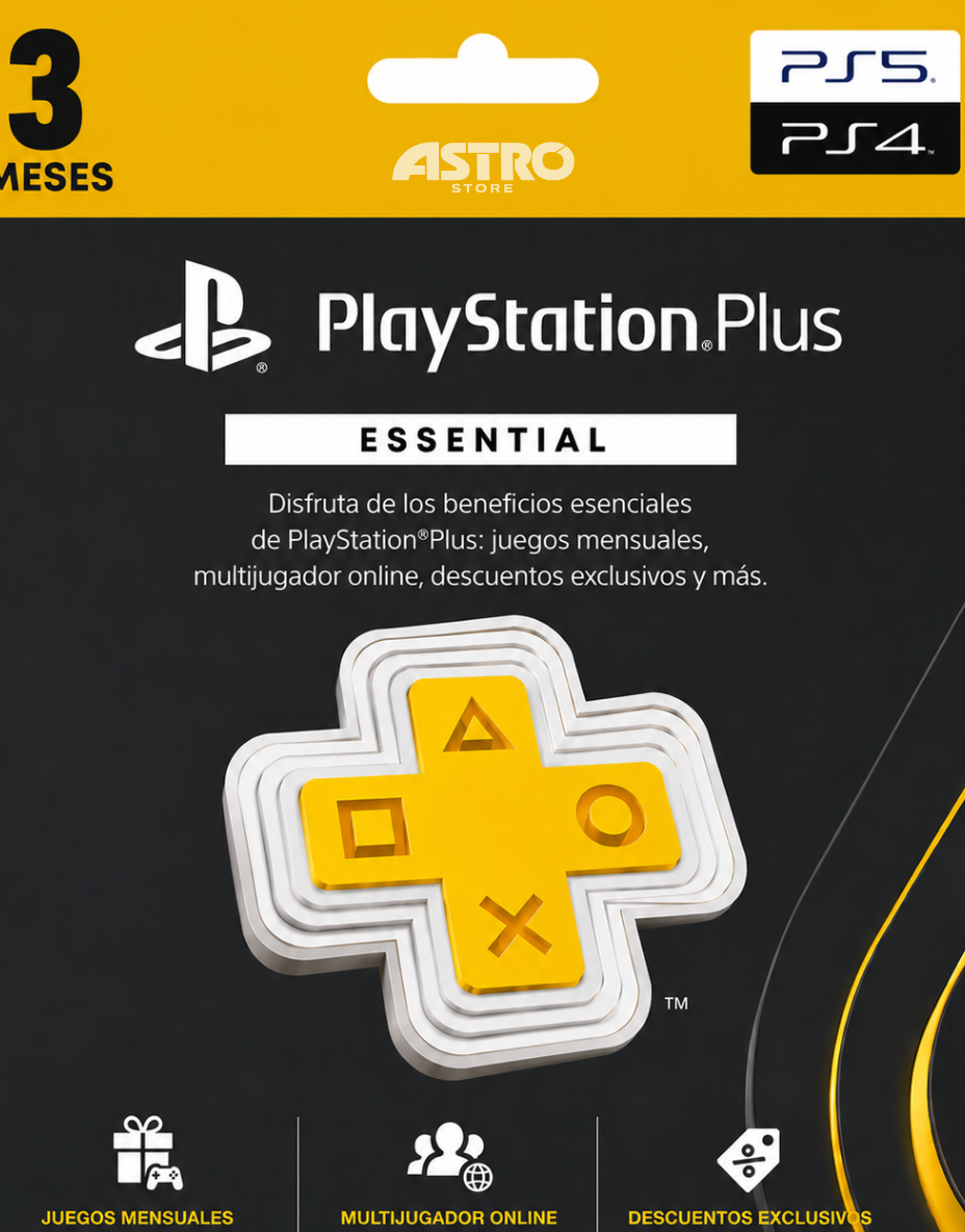 PLAYSTATION PLUS ESSENTIAL - 3 MESES - PS4 / PS5