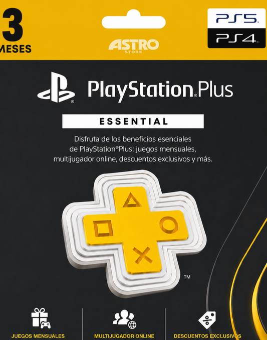 PLAYSTATION PLUS ESSENTIAL - 3 MESES - PS4 / PS5