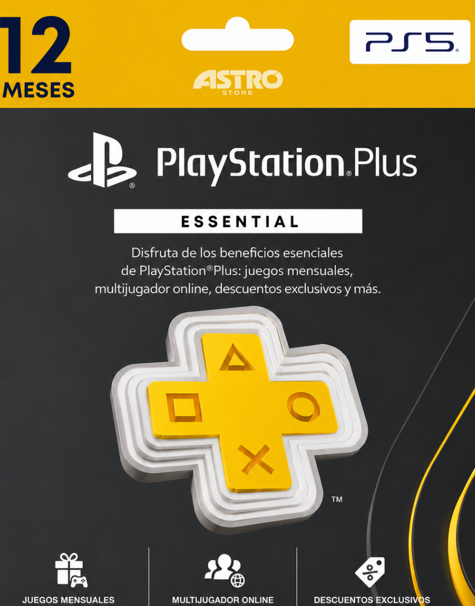 PLAYSTATION PLUS ESSENTIAL - 12 MESES - PS5